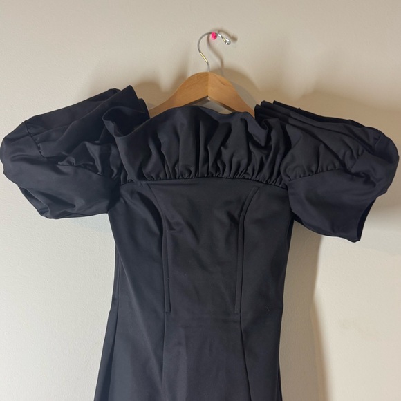 & Other Stories Black Ruffle Off the Shoulder Women’s Midi Dress Sz. 4 - Picture 5 of 8